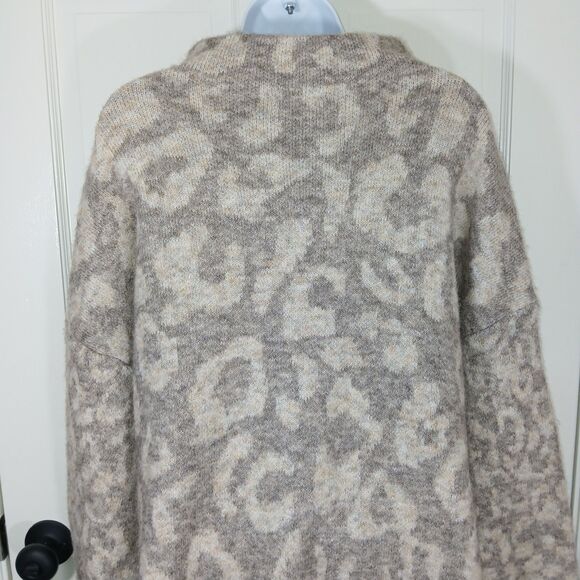 RD Style Conscious Womens Sweater Large Brown Beige Animal Print Mohair Blend - Picture 12 of 13